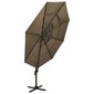 Vihmavari alumiiniumpostiga VidaXL, pruun, 3 x 3 m, 4 kõrgust hind ja info | Päikesevarjud, markiisid ja alused | kaup24.ee