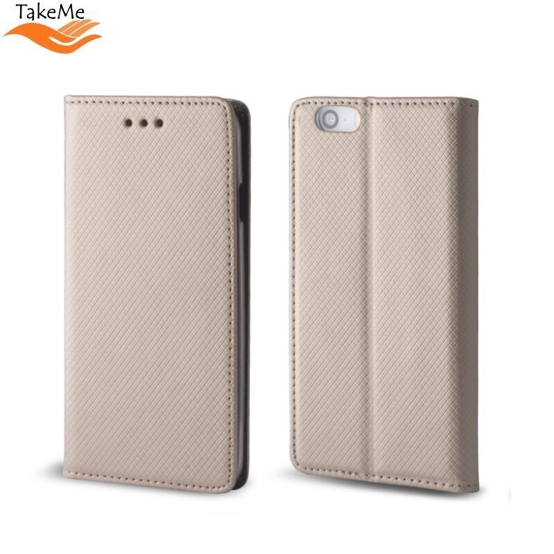 TakeMe Smart Magnetic Fix Book Case ilma klambrita Huawei P20 Lite (2019) Gold цена и информация | Telefoni kaaned, ümbrised | kaup24.ee