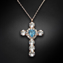 Naiste kaelakee DiamondSky "For You (Aquamarine)" Swarovski kristallidega DS01K241 hind ja info | Kaelakeed | kaup24.ee