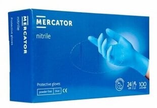 Ühekordsed nitriilkindad Mercator Nitrile, sinine, S suurus, 100 tk цена и информация | Аптечки | kaup24.ee