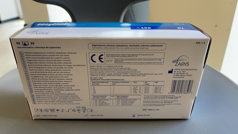 Ühekordsed nitriilkindad Zarys EasyCare Nitrile, suurus M, 100tk hind ja info | Töökindad | kaup24.ee