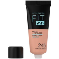 Vedel jumestuskreem Maybelline New York Fit Me! Matte & Poreless, 245 Classic Beige, 30 ml hind ja info | Jumestuskreemid, puudrid | kaup24.ee