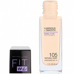 Vedel jumestuskreem Maybelline New York Fit Me, 105 Fair Ivory, 30 ml hind ja info | Jumestuskreemid, puudrid | kaup24.ee