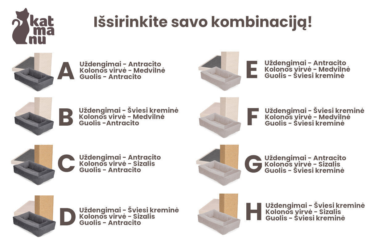 Kraapimispost lamamistooliga Karklas, komb. D hind ja info | Kraapimispuud | kaup24.ee