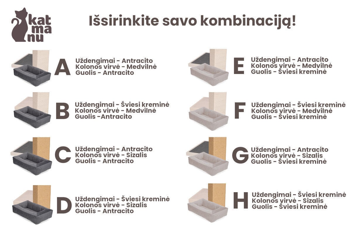 Kraapimispost lamamistooliga Tuja, komb. E hind ja info | Kassi kraapimispuud | kaup24.ee