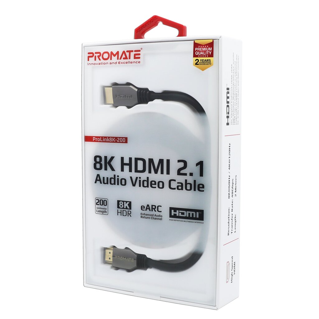 PROMATE PROLINK8K-200 ULTRAHD 8K HDR HDMI Kaabel 2М hind ja info | Kaablid ja juhtmed | kaup24.ee