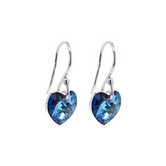 Kõrvarõngad 925 heart “bermuda blue” 10mm hind ja info | Kõrvarõngad | kaup24.ee