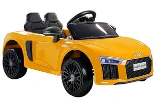 Электрический спортивный автомобиль для детей Audi R8 Spyder, желтый цена и информация | Электромобили для детей | kaup24.ee