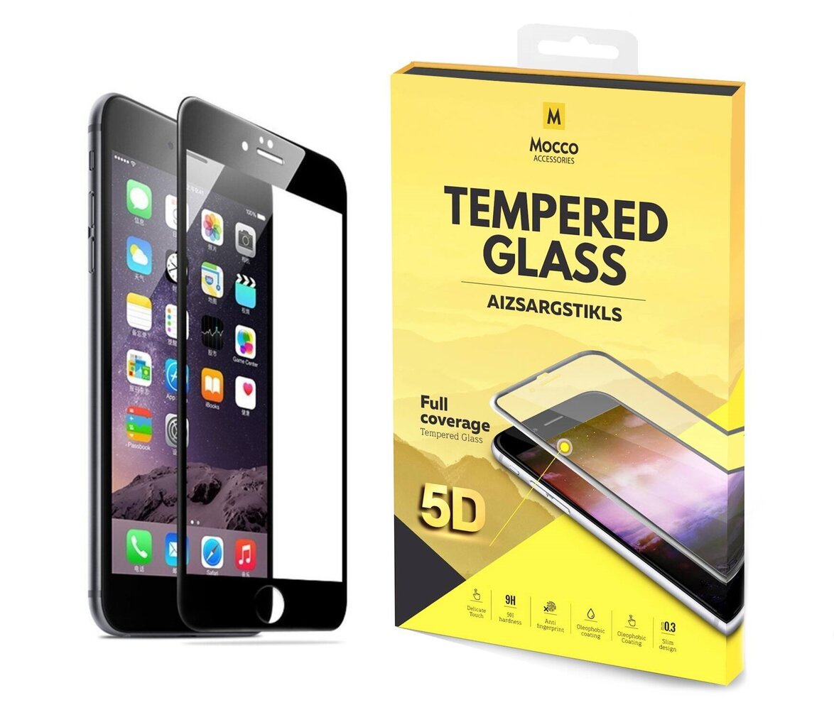 Mocco Full Glue 5D Signature Edition Tempered Glass Full Coverage with Frame Apple iPhone 7 / 8 Black hind ja info | Ekraani kaitsekiled | kaup24.ee