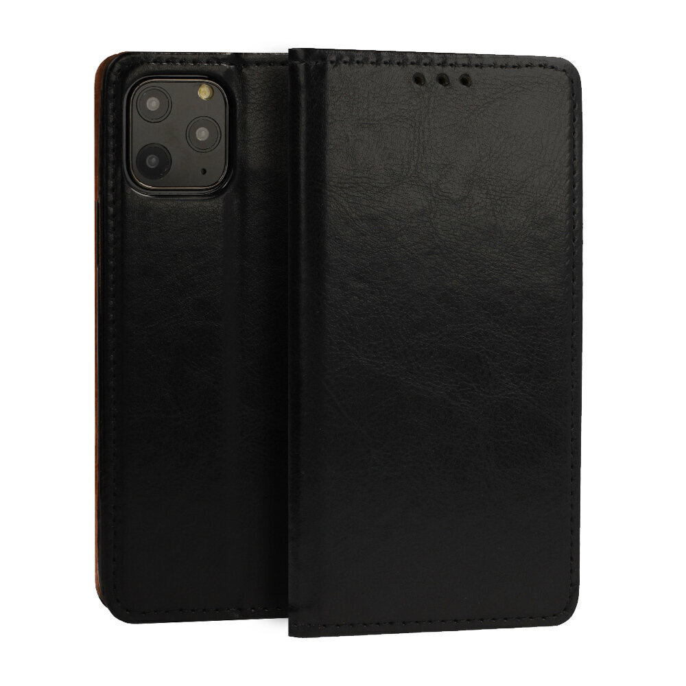 Telefoniümbris Leather book sobib Samsung Galaxy A12, must цена и информация | Telefoni kaaned, ümbrised | kaup24.ee