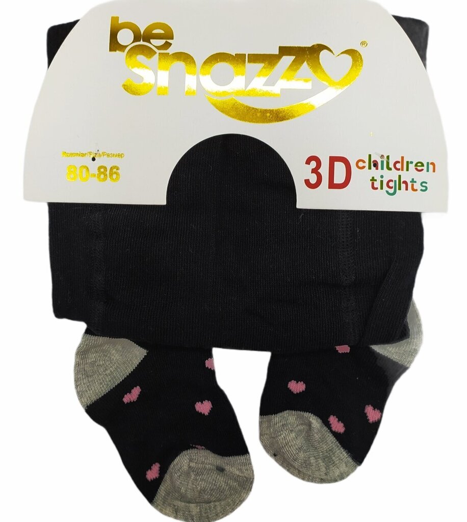 Tüdrukute sukkpüksid 3D motiividega be Snazzy, must hind ja info | Tüdrukute sukkpüksid ja sokid | kaup24.ee
