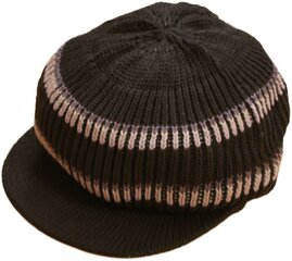 Väike kootud nokaga Rasta Hat-Must цена и информация | Мужские шарфы, шапки, перчатки | kaup24.ee