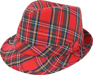 Suvine Trilby Tartan Hat-Punane цена и информация | Мужские шарфы, шапки, перчатки | kaup24.ee