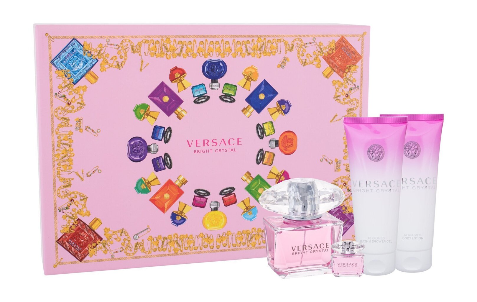 Komplekt Versace Bright Crystal: EDT naistele 90 ml + 5 ml + dušigeel 100 ml + ihupiim 100 ml цена и информация | Naiste parfüümid | kaup24.ee