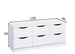 Kummut Westphalen 6-B, valge hind ja info | Kummutid | kaup24.ee