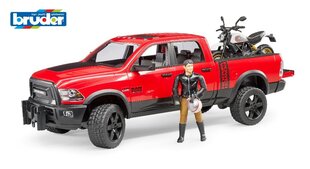 Машина с мотоциклом и водителем Bruder Dodge RAM цена и информация | Игрушки для мальчиков | kaup24.ee