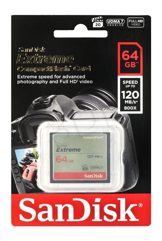 Mälukaart SanDisk CompactFlash Extreme 64GB 120MB/s hind ja info | Fotoaparaatide mälukaardid | kaup24.ee