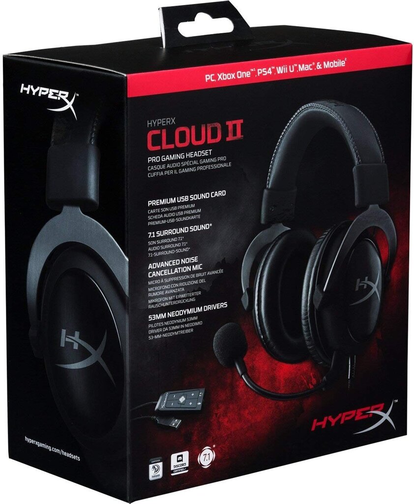 HyperX Cloud II Gun Metal Grey 7.1 hind ja info | Kõrvaklapid | kaup24.ee