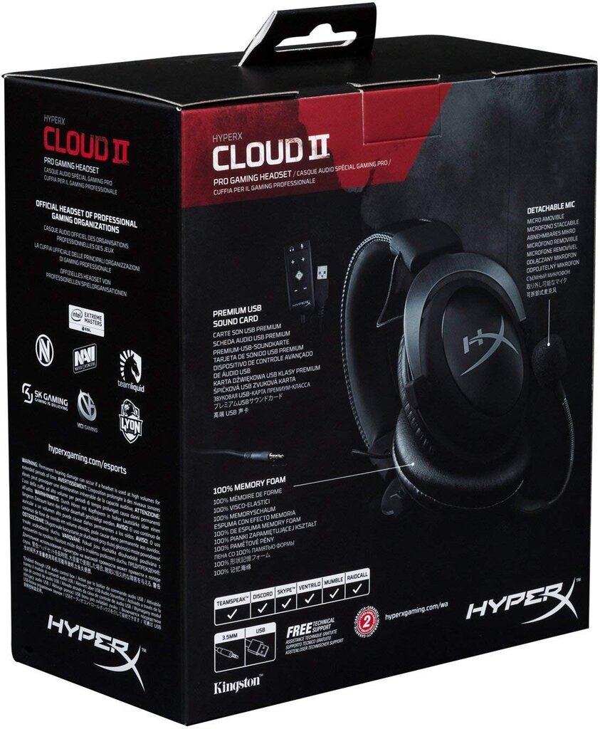 HyperX Cloud II Gun Metal Grey 7.1 цена и информация | Kõrvaklapid | kaup24.ee