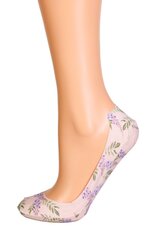 Lühikesed sokid-jalad LILACFLOWERS, lillemustriga, helehalli värvi hind ja info | Naiste sokid | kaup24.ee