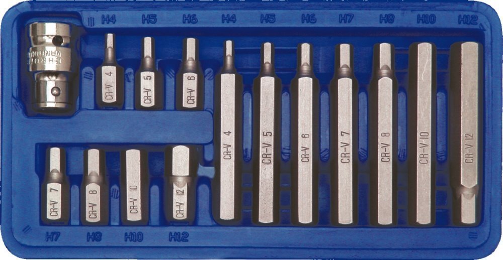 Otsikute komplekt HEX CrV Vorel, 15 tk цена и информация | Käsitööriistad | kaup24.ee