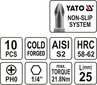 Kruvikeeraja otsikute komplekt Yato PH0x25mm 1/4", 10 tk hind ja info | Käsitööriistad | kaup24.ee