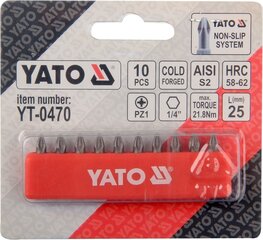 Otsikute komplekt Yato PZ1x25mm 1/4", 10 tk hind ja info | Käsitööriistad | kaup24.ee