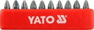 Комплект насадок Yato PH2x25мм 1/4", 10 шт. цена и информация | Механические инструменты | kaup24.ee