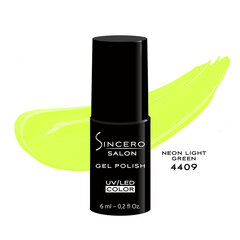 Гель-лак для ногтей Sincero Salon, Neon Light Green 4409, 6 мл цена и информация | Лаки для ногтей, укрепители для ногтей | kaup24.ee