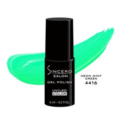 Гель-лак для ногтей Sincero Salon, Neon Mint Green 4416, 6 мл цена и информация | Лаки для ногтей, укрепители для ногтей | kaup24.ee