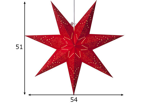 Täht Sensy 54cm, punane цена и информация | Jõulukaunistused | kaup24.ee