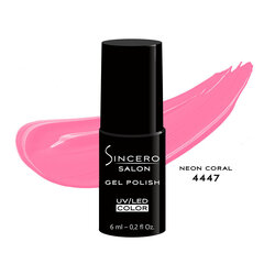 Geelküünelakk "Sincero Salon", 6 ml, NEON CORAL, 4447 цена и информация | Лаки для ногтей, укрепители для ногтей | kaup24.ee