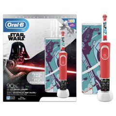 Braun Oral-B D100.413.2KX Star Wars el.hambahari lastele taimeriga + reisikarp цена и информация | Электрические зубные щетки | kaup24.ee