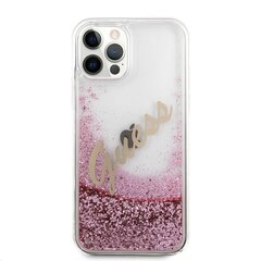 Чехол Guess Vintage Pink для Apple iPhone 12/12 Pro Liquid Glitter, розовый цена и информация | Чехлы для телефонов | kaup24.ee