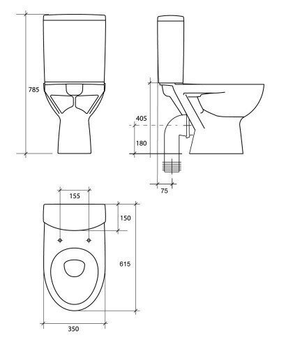 WC-pott PARVA 306 011, tahavooluga 3/6l цена и информация | WС-potid | kaup24.ee