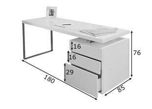 Письменный стол, белый цена и информация | Компьютерные, письменные столы | kaup24.ee