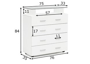 Komoda Wohnling WL5.850, Balta hind ja info | Kummutid | kaup24.ee