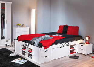 Комплект кровати, 140 x 190 см, белый цена и информация | Кровати | kaup24.ee