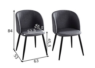 Набор обеденных стульев, 2 шт., темно-серый цена и информация | Стулья для кухни и столовой | kaup24.ee