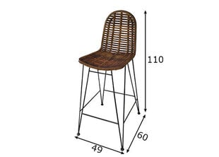 Барный стул Rattan, натуральный цена и информация | Стулья для кухни и столовой | kaup24.ee