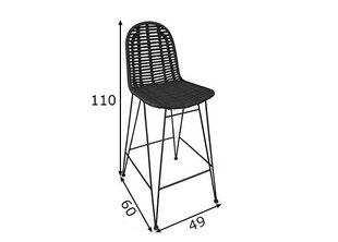 Baaritool Rattan, must hind ja info | Söögilaua toolid, köögitoolid | kaup24.ee