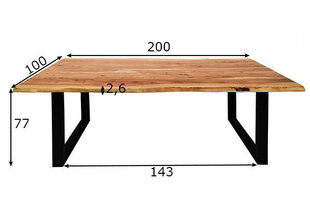 Söögilaud Tische, 200x100, must цена и информация | Кухонные и обеденные столы | kaup24.ee