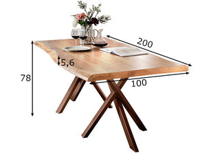 Oбеденный стол Tische 200x100 см, антично-коричневый цена и информация | Кухонные и обеденные столы | kaup24.ee