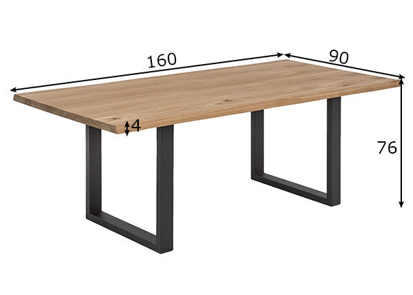 Söögilaud Tische 90x160 cm, tamm hind ja info | Köögi- ja söögilauad | kaup24.ee