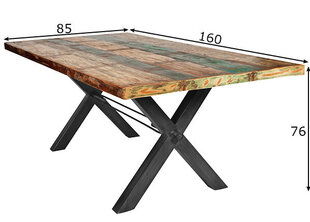 Oбеденный стол Tisch, 85x160 см, антично-черный цена и информация | Кухонные и обеденные столы | kaup24.ee
