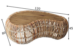 Diivanilaud Rattan, rotang ja tiikpuu цена и информация | Журнальные столики | kaup24.ee