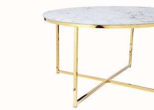 Кофейный столик SalesFever Laud, белый/золотой цена и информация | Журнальные столики | kaup24.ee