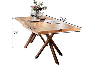 Обеденный стол This 85x160 см, акация/натуральный цена и информация | Кухонные и обеденные столы | kaup24.ee