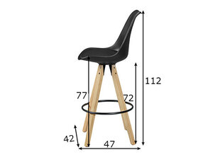 Baaritoolide komplekt Lima, 2tk, must цена и информация | Стулья для кухни и столовой | kaup24.ee