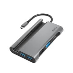 USB-адаптер Hama USB-C multiport adapter (7 портов), 00200102 цена и информация | Адаптер Aten Video Splitter 2 port 450MHz | kaup24.ee